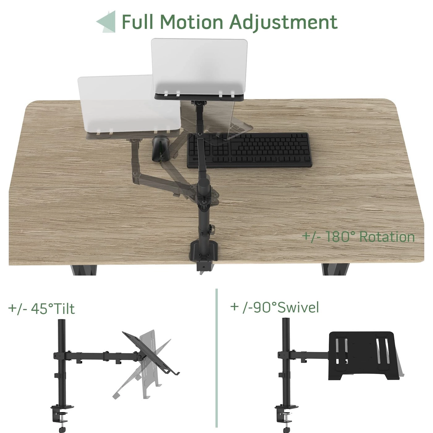 Laptop Desk Mount - 17 inch 14”-32”