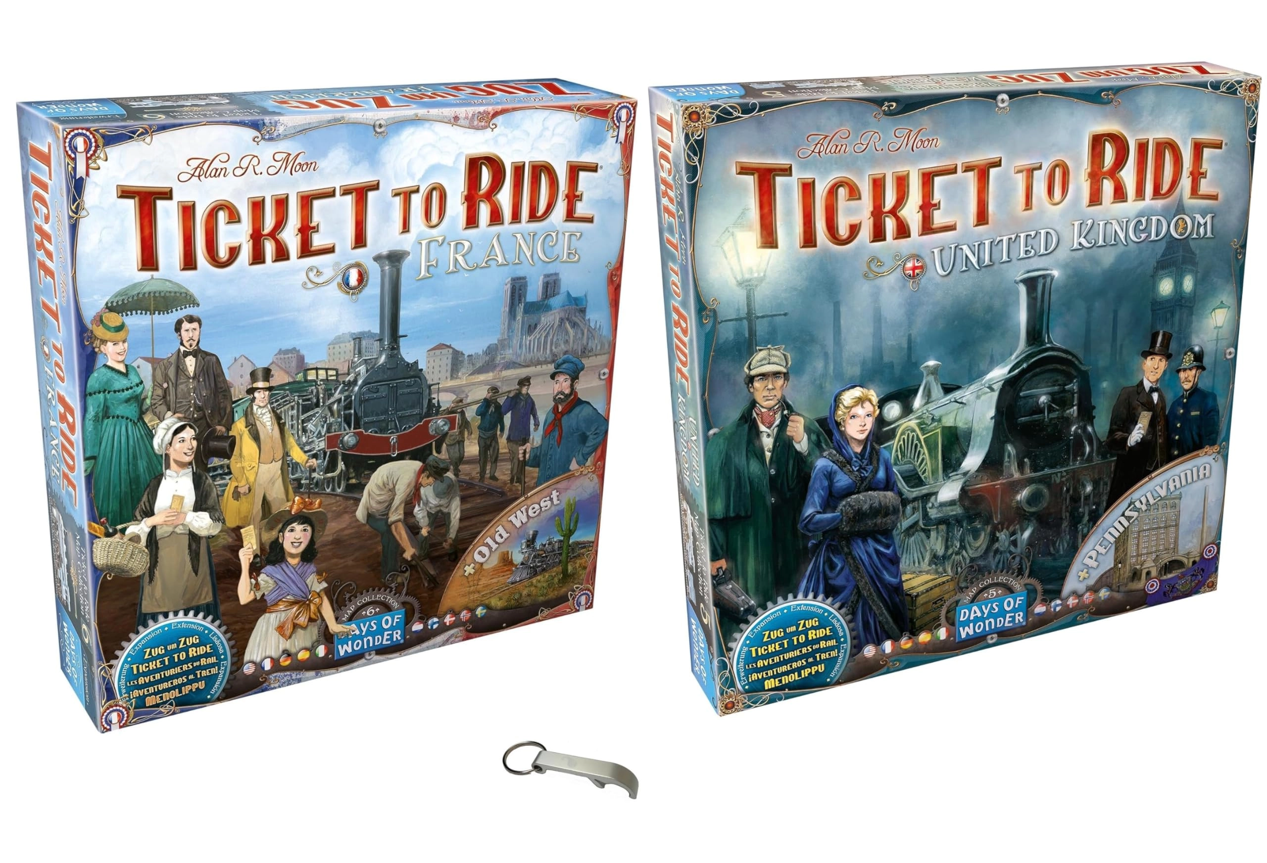 Blumie Shop Ticket to Ride: France and West America + Ticket to Ride: UK + Ticket to Ride: Pennsylvania + Bottle Opener