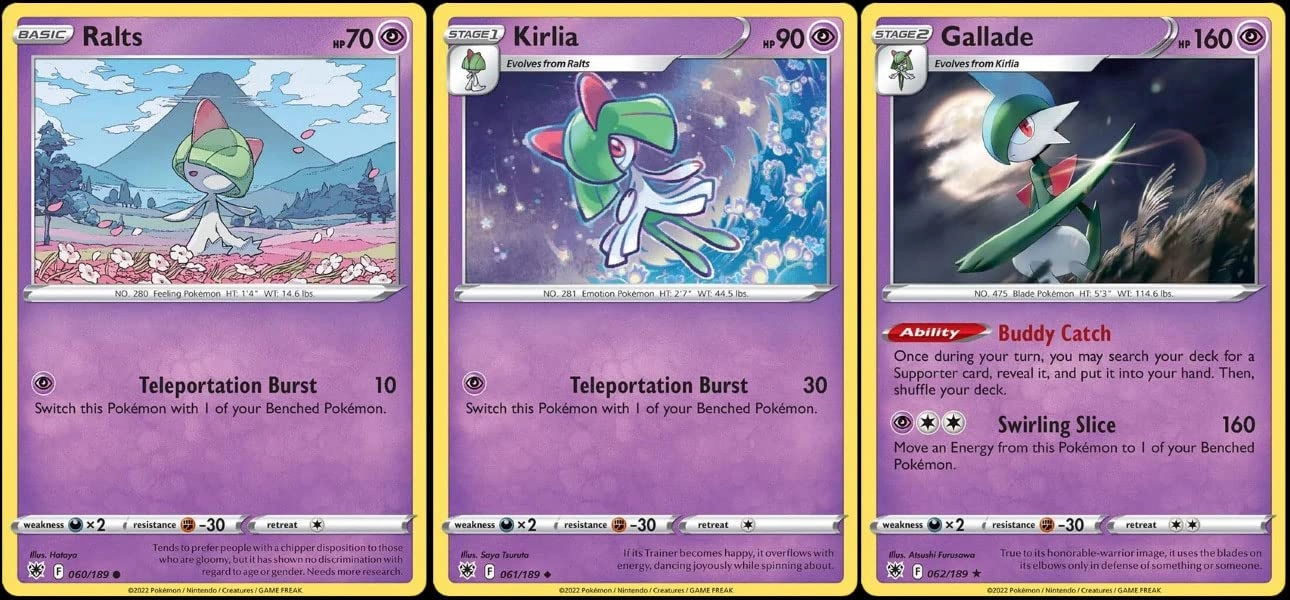 Pokémon Gallade 062/189 - Astral Radiance Rare Evolution Lot