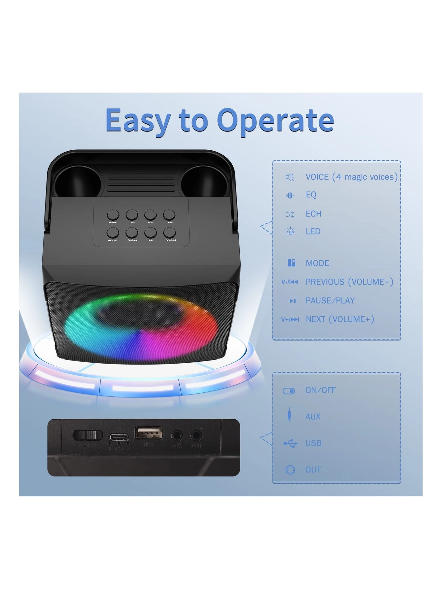 Karaoke Machine - 2 Wireless Mics 10W