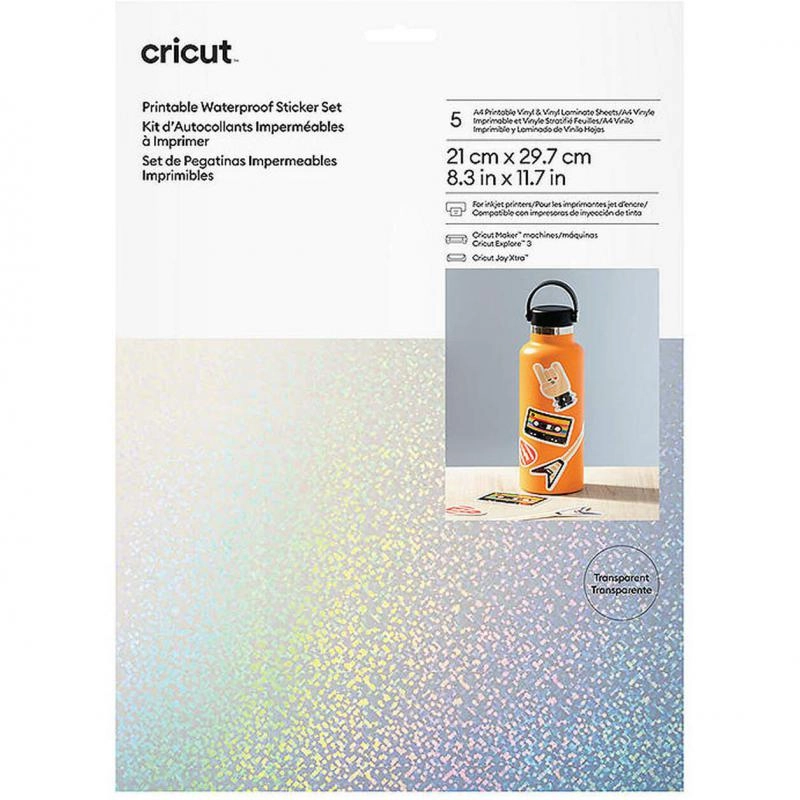 Cricut Printable Waterproof Sticker Set - A4 Clear