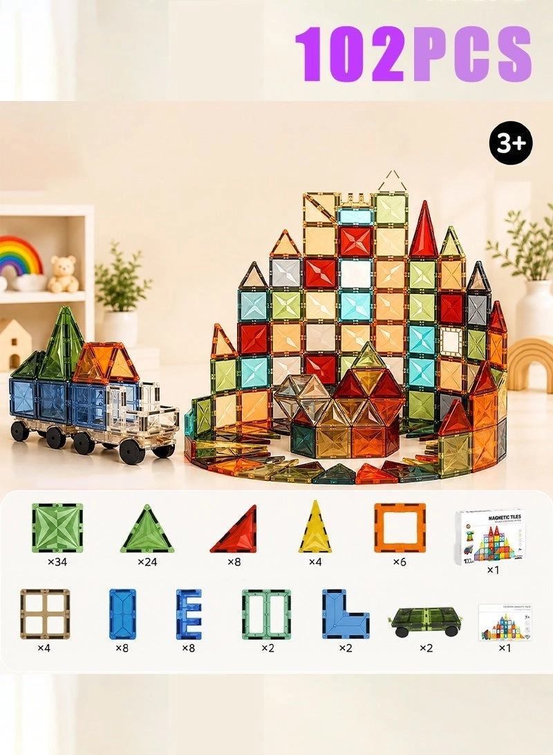 magnetic building blocks - 102 pcs