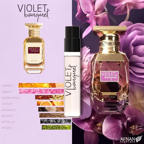 Cherry Bouquet Eau de Parfum 2ml + La Fleur Eau de Parfum 2ml + Violet Bouquet Eau de Parfum 2ml + Mystique Bouquet Eau de Parfum 2ml + Delicious Bouquet Eau de Parfum 2ml