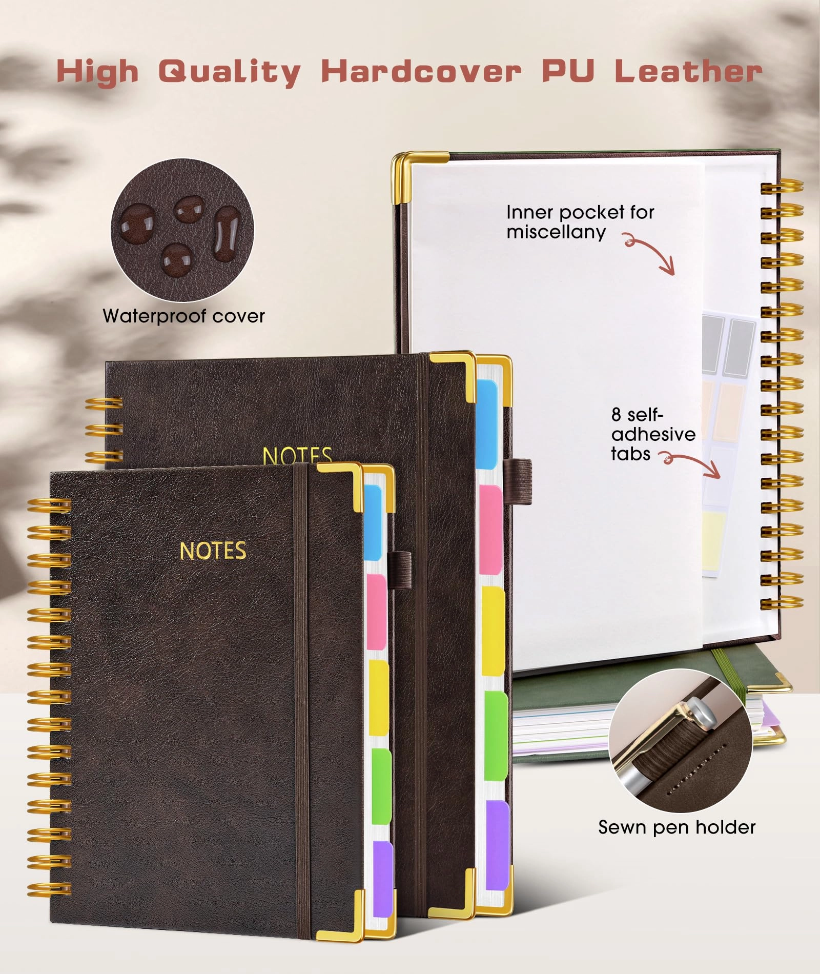 Hardcover Spiral Notebook A5 Spiral - Lined 300 Pages