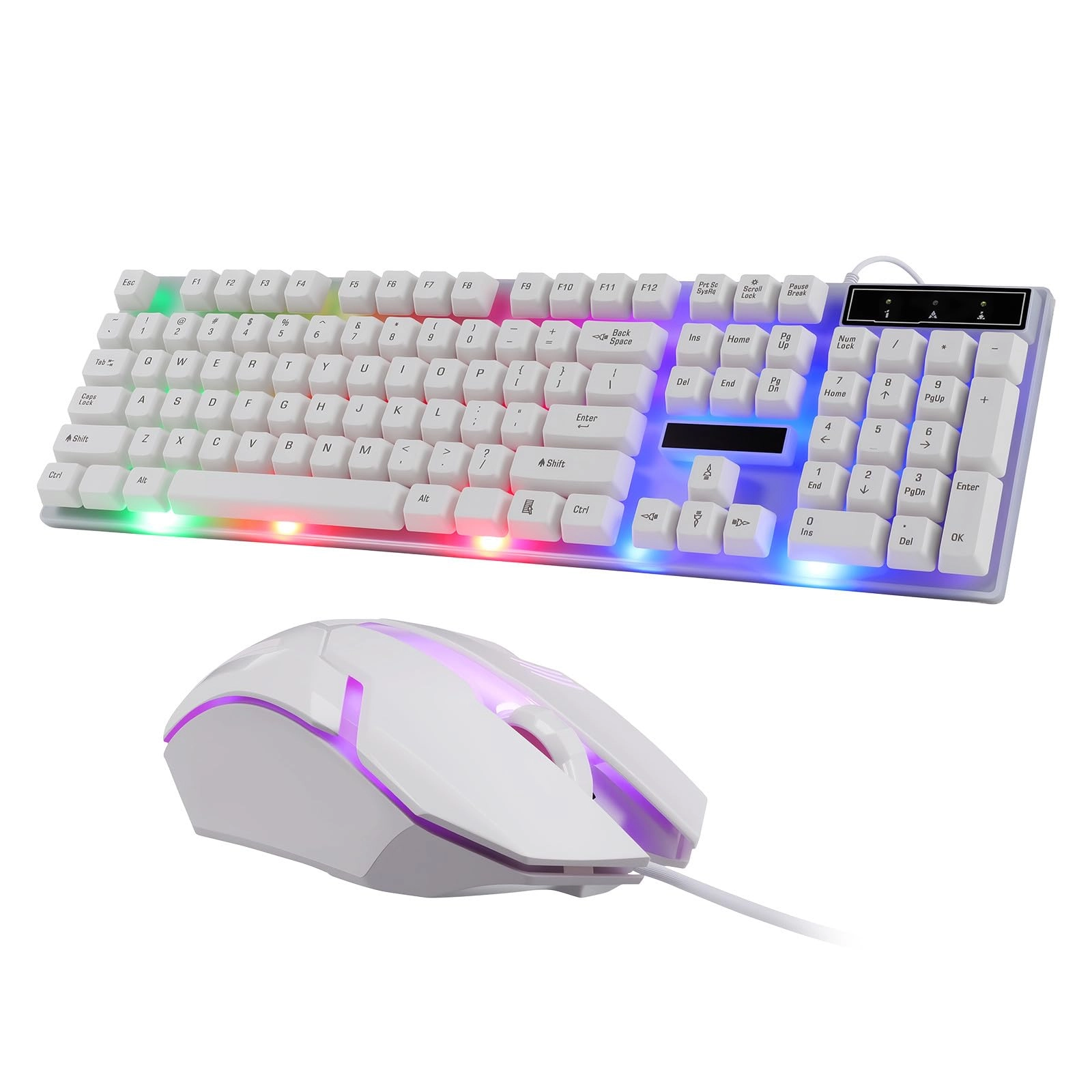 AOKWAWALIY Keyboard - Wired + Gaming Corded Mouse