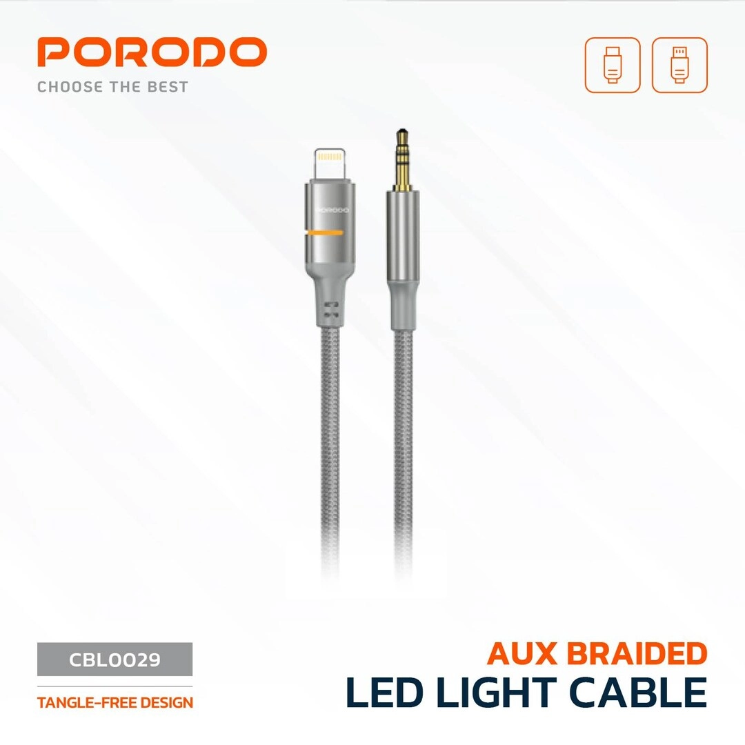 AUX To Lightning LED Light Cable - 1.2m / 3.9FT