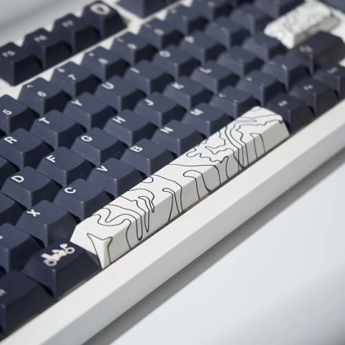 Keycap Set - 4pcs White Topographic PBT Cherry Profile