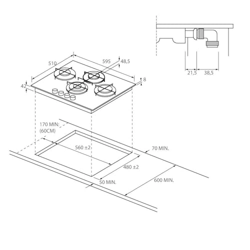 CSG6DTB Gas hob