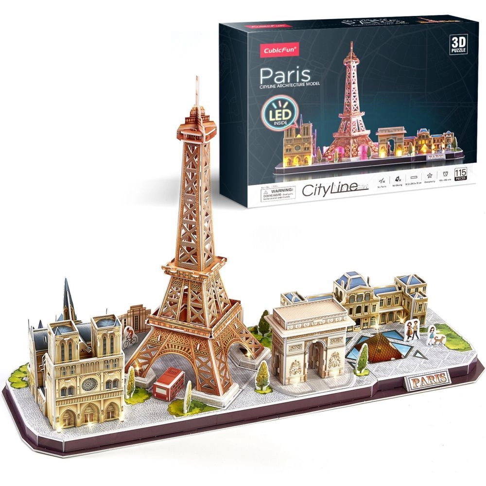CubicFun City Line Paris 3D Puzzle (ALGT-L525H) - 115 pcs, LED