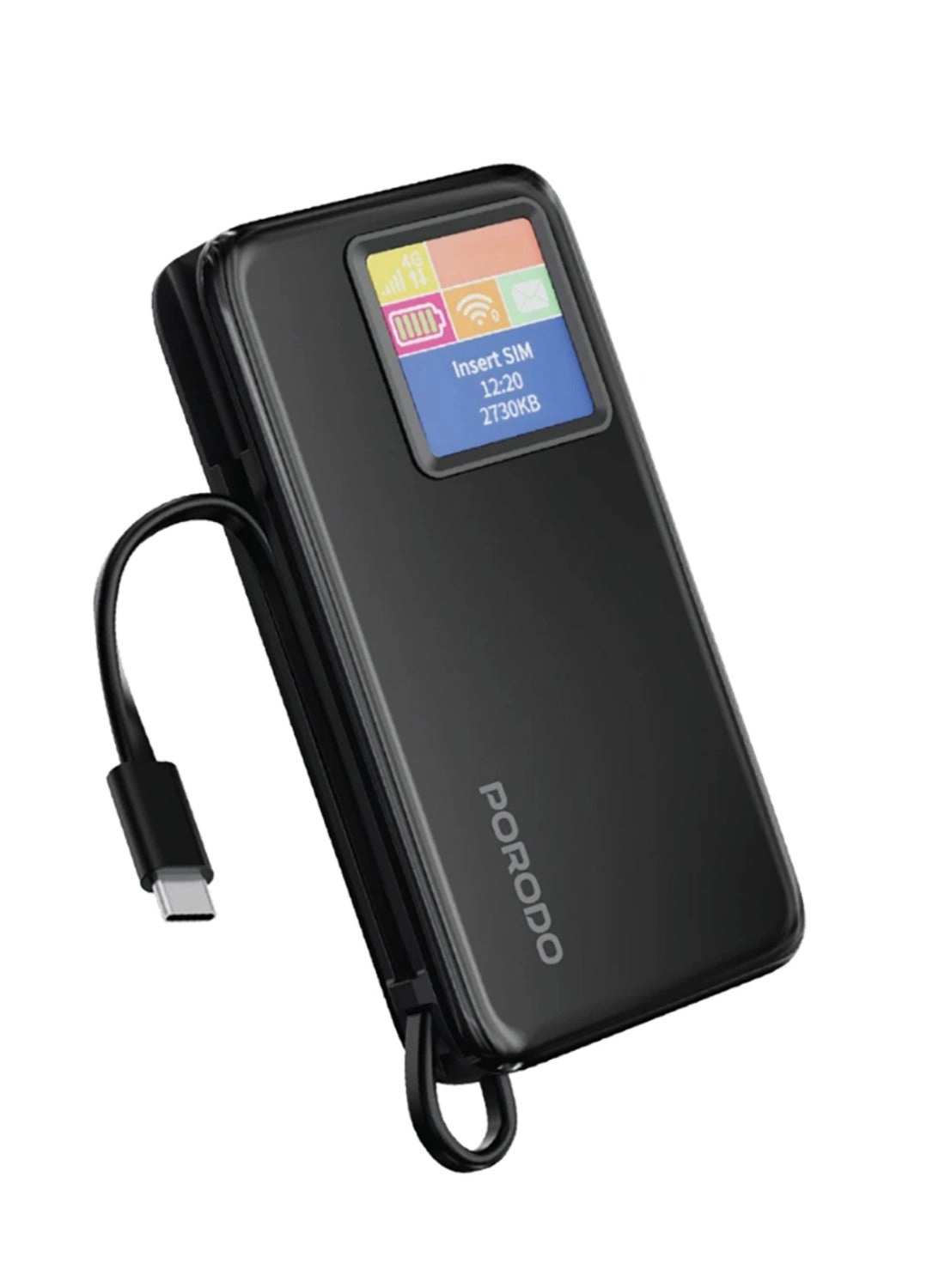 Porodo 4G Lte Pocket Router - 300Mbps Wi-Fi 6