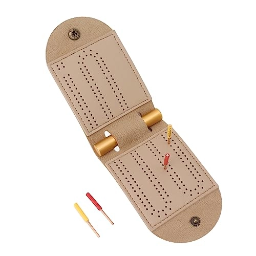 Travel Game Board - Lightweight Portable 4 Pegs PU Leather