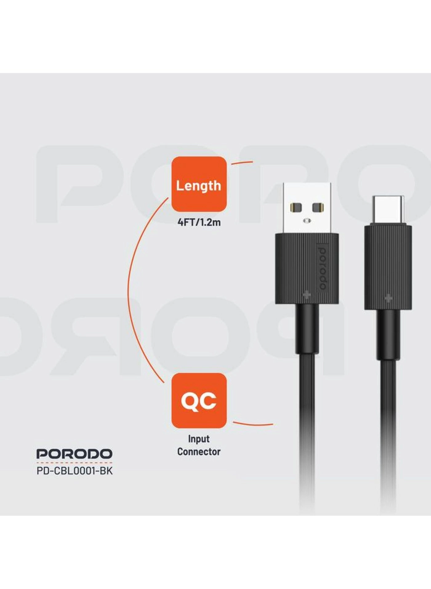 Charge Cable 480Mbps USB-A to USB-C 1.2m PVC