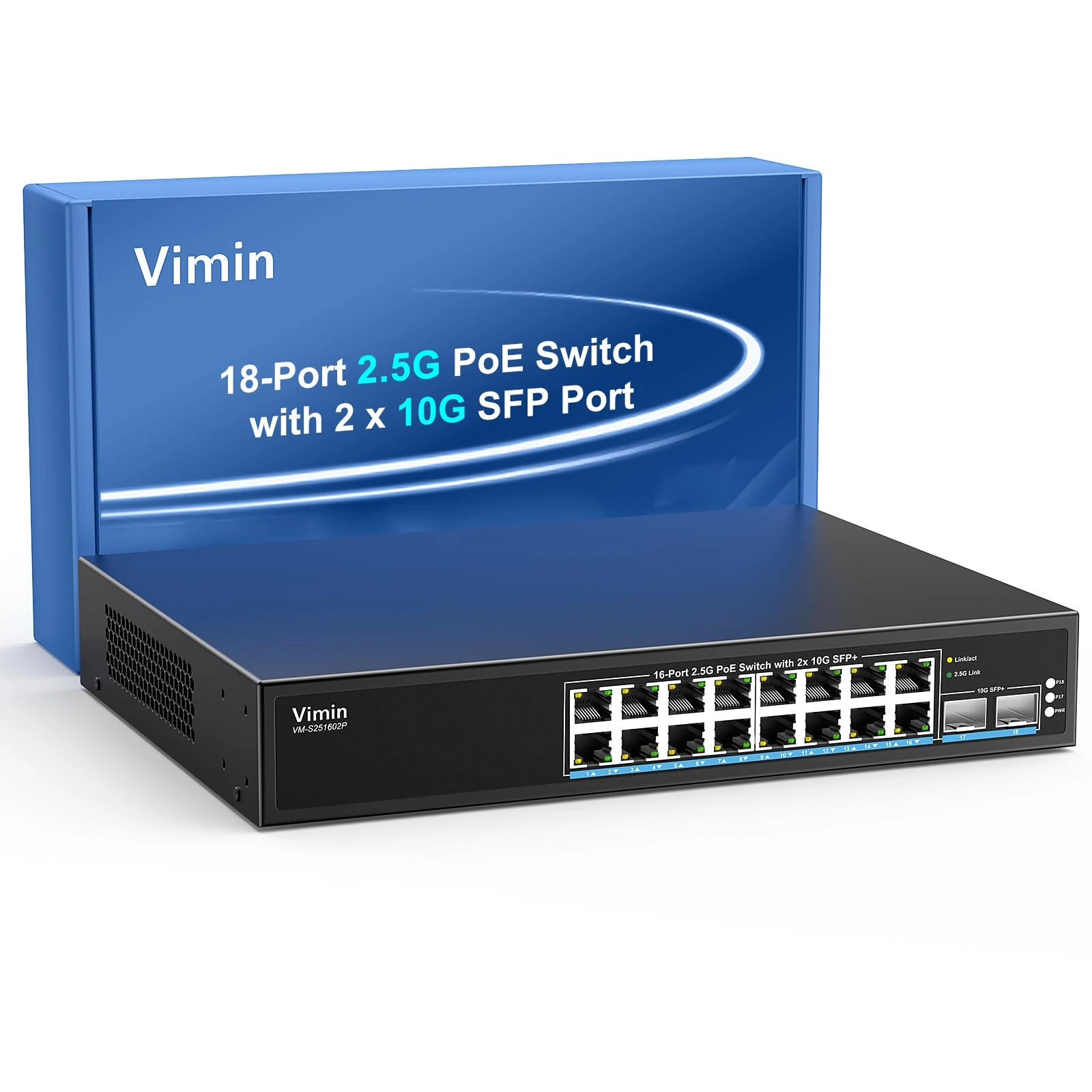 VIMIN 16x2.5G PoE+2x 10G SFP 16-ports
