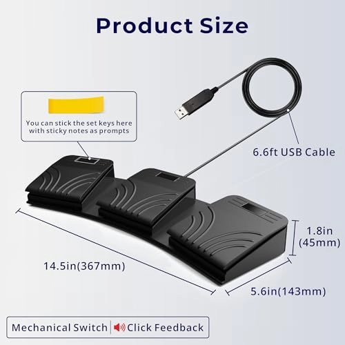 USB Triple Foot Pedal Switch