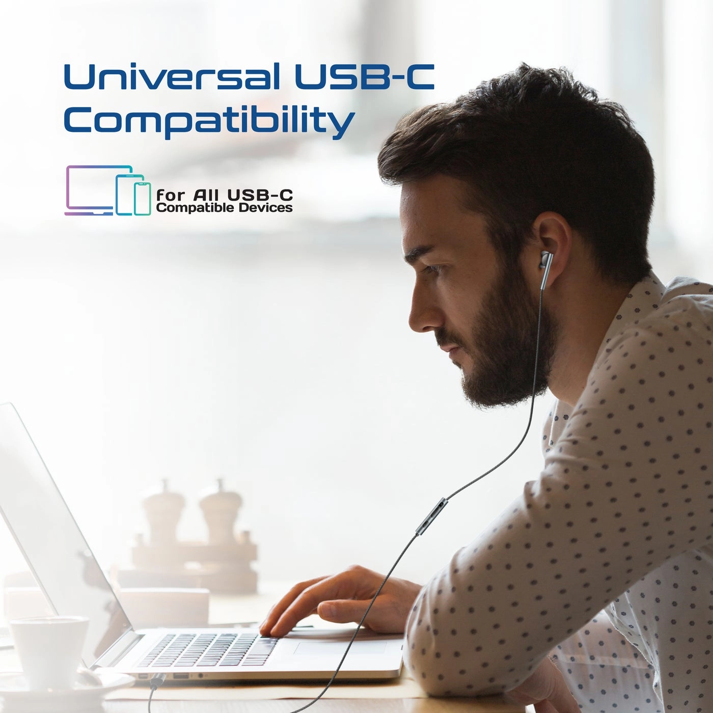 Ergonomic In-Ear USB-C Wired Mono Earphone