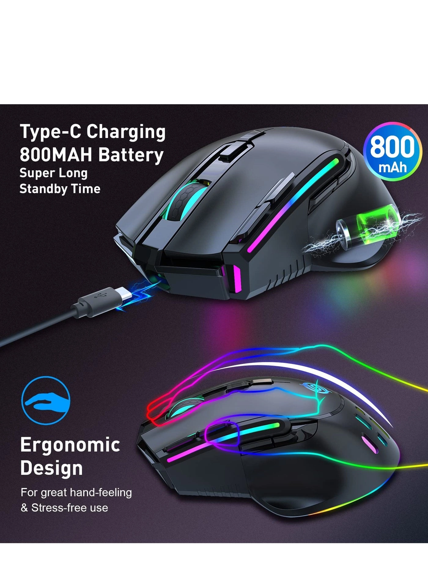 Wireless Gaming Mouse - Bluetooth 2.4G
