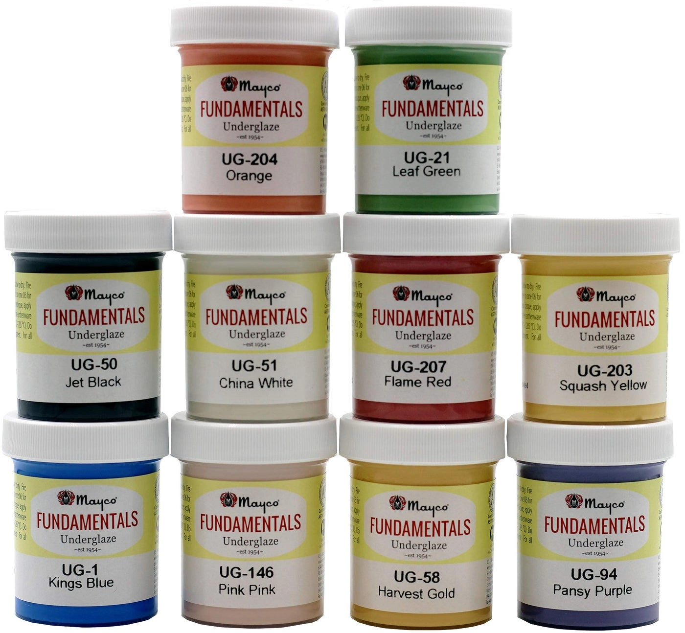 Creative Hobbies Ceramic Underglaze Paint Colors - 57g 10pcs.
