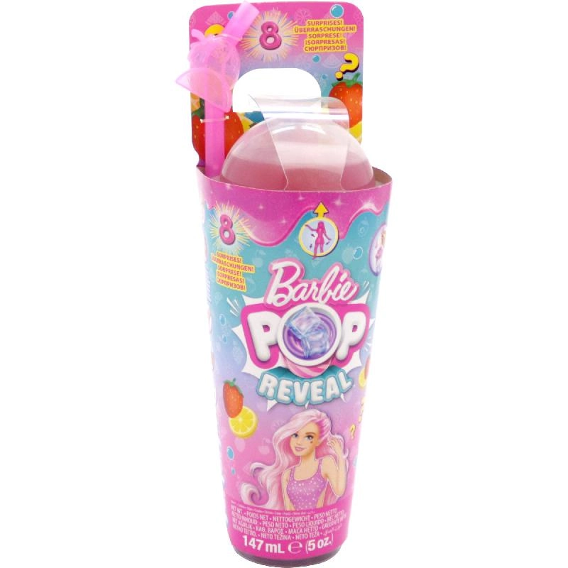 Barbie Pop Reveal Fruit Series - Strawberry Lemonade Drink Cup-Inspired Packaging