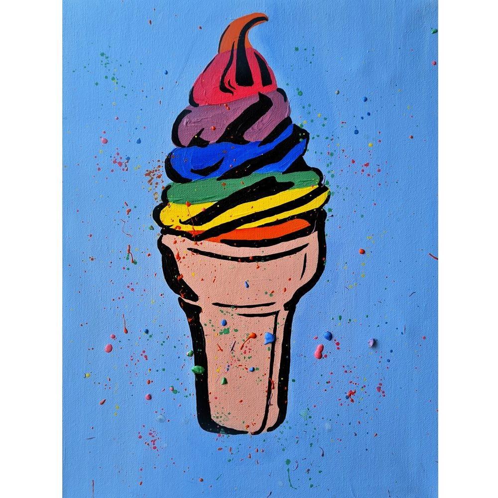 KIDZ LOVE ART Pop Art - Fantasy Swirl Guided Painting Art Set - Seven 75ml paint tubes Three high quality paint brushes