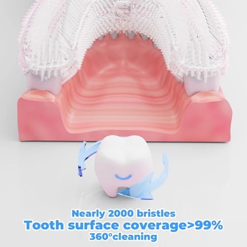 U-Shaped Ultrasonic Toothbrush - 360° Cleaning IPX7 Waterproof Rechargeable