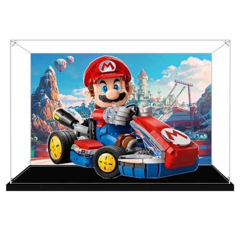 Acrylic Transparent Collectible Display Case for LEGO 72037 Karting Block Model - 3mm thickness