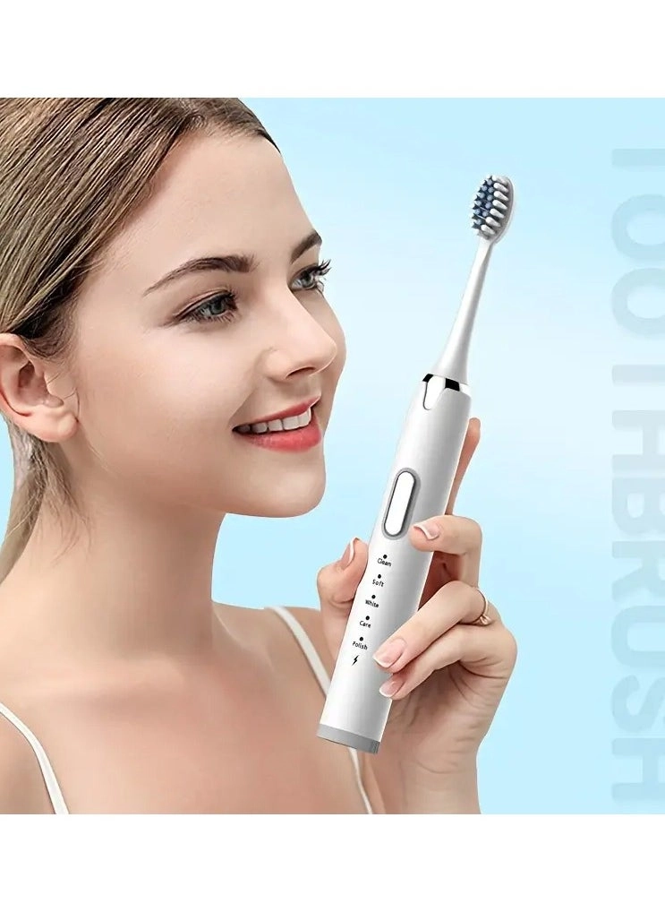 28000 VPM Electric Toothbrush - 6-Speed Rechargeable USB 4/8 Replaceable Brush Heads