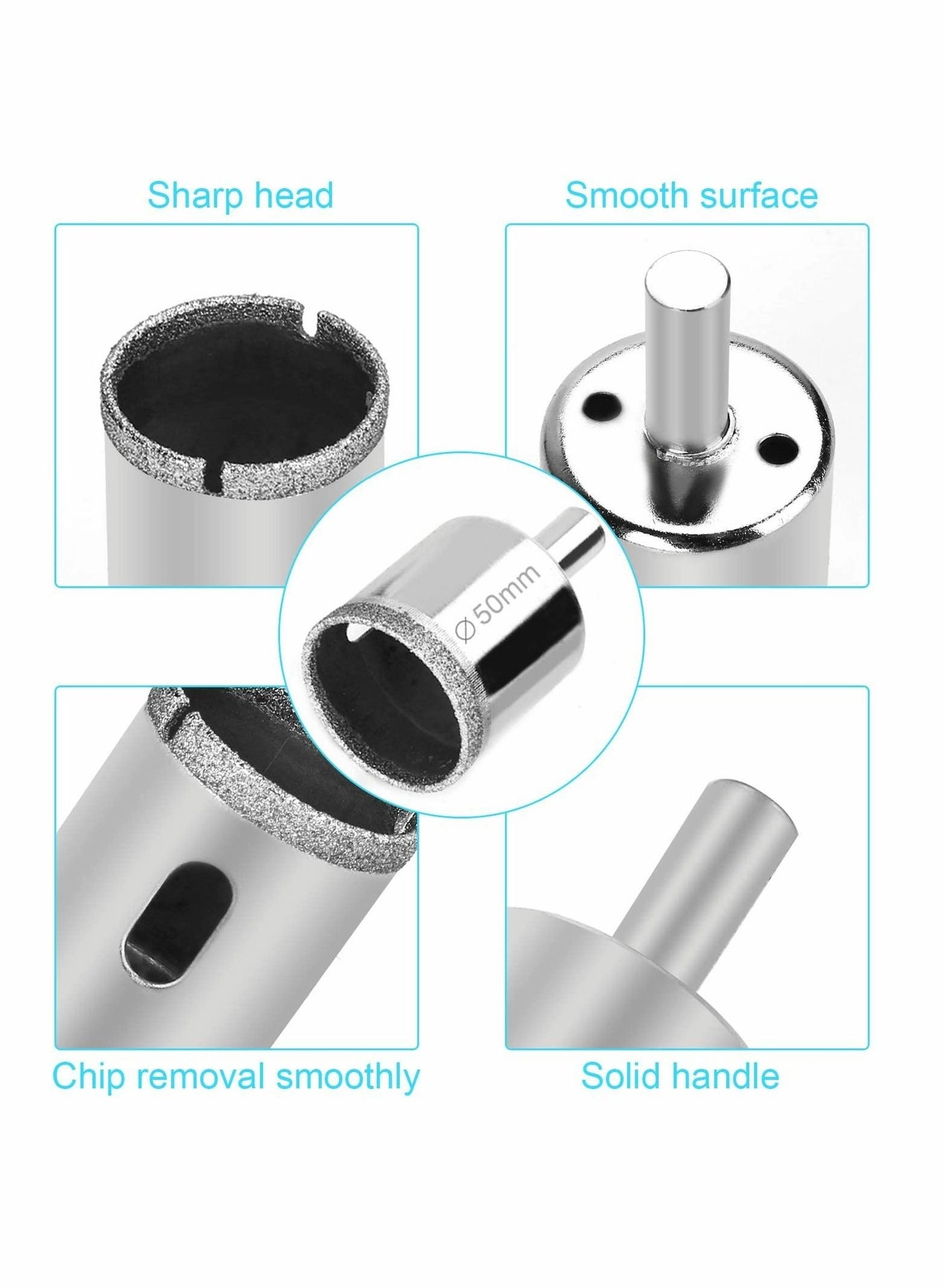 Diamond Drill Bits - 15 Pcs 6mm-50mm Kit