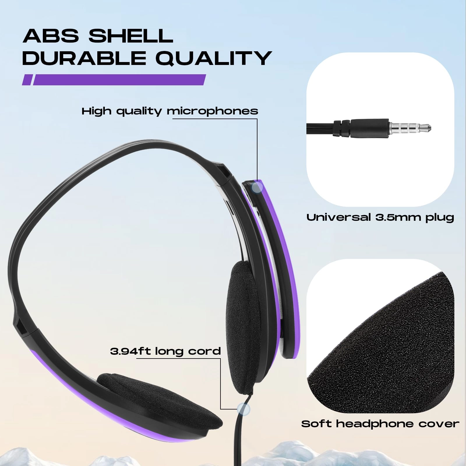 20 Pack Bulk Classroom Headphones Wired Headphone