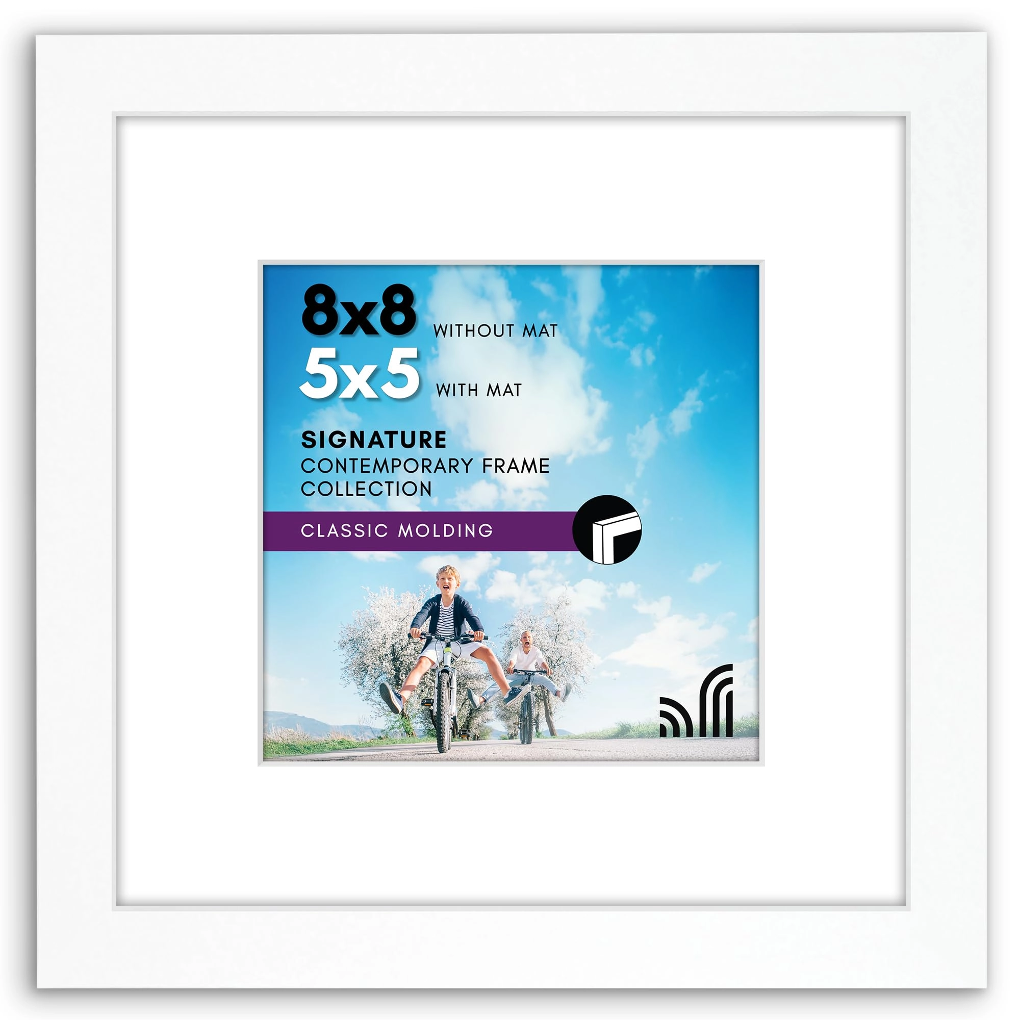 Americanflat Picture Frame - 8x8 with 5x5 Mat