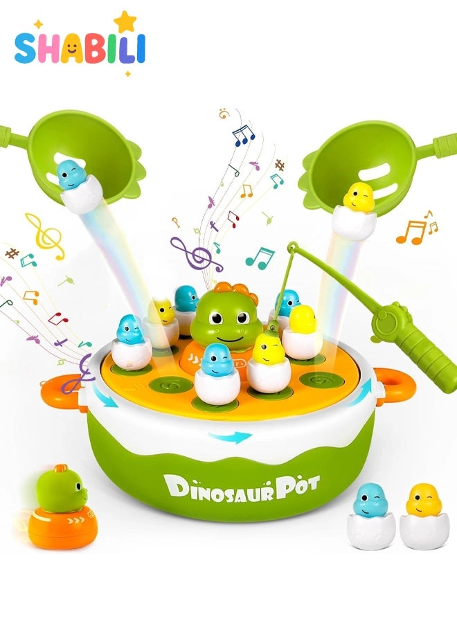 SHABILI Dinosaur Magnetic Fishing and Bowling Game Set - 3+ Years