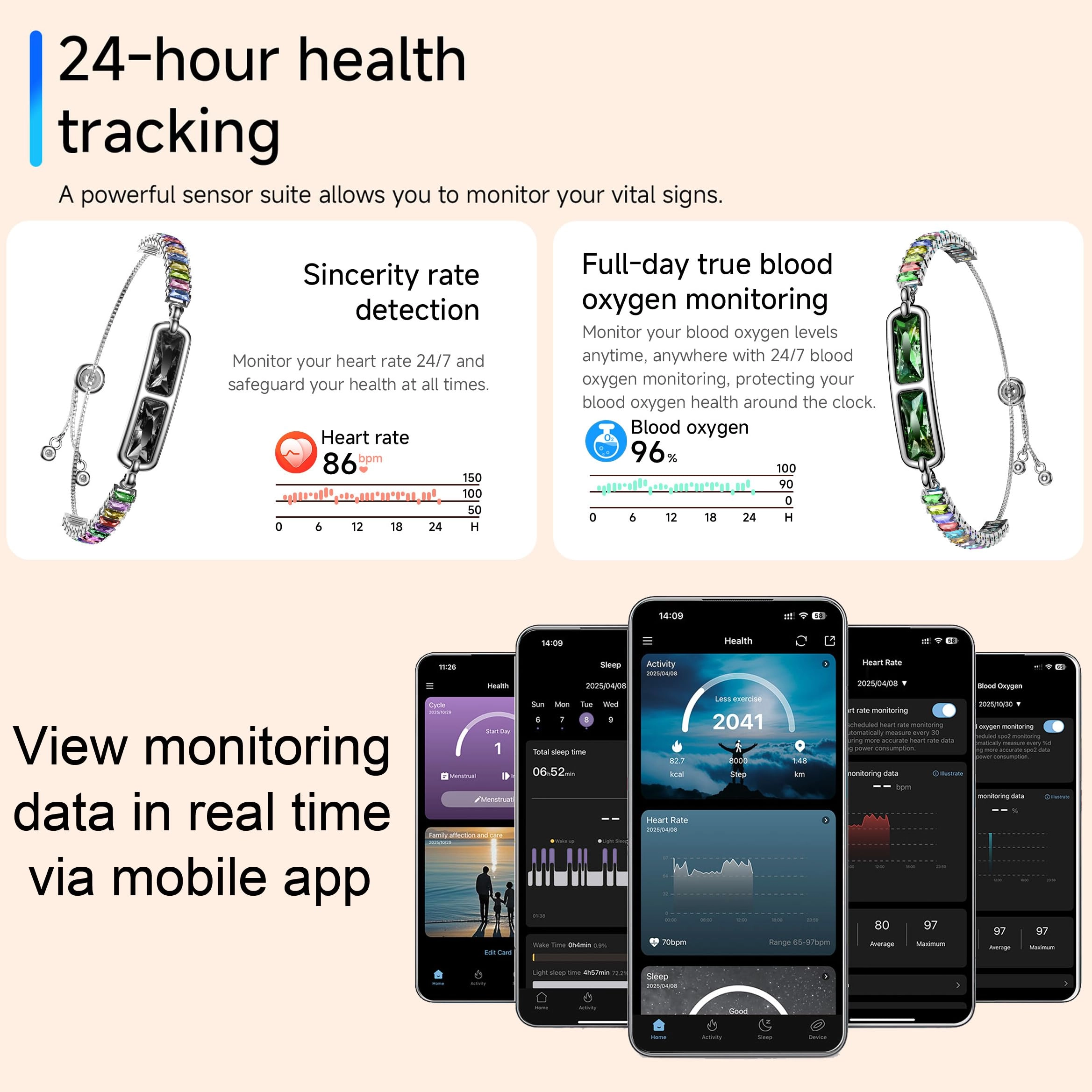 Smart Bracelet - Activity Tracker Heart Rate Sleep Tracker