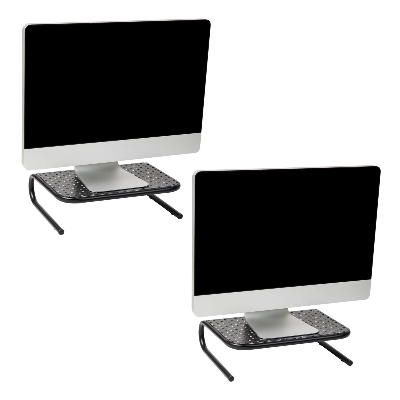 Monitor Stand - Ventilated Metal Mesh Silver