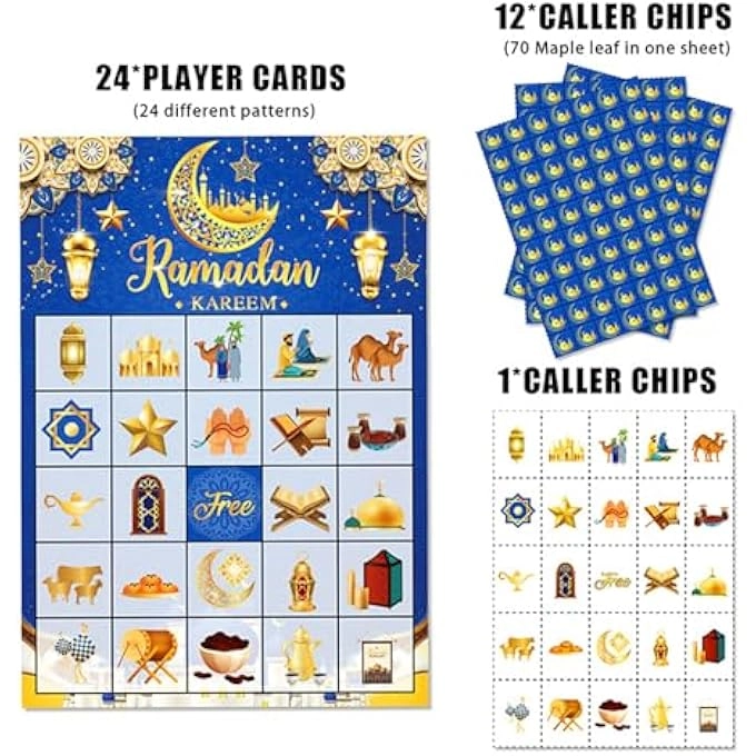 RAMADAN KAREEM BINGO GAME CARDS