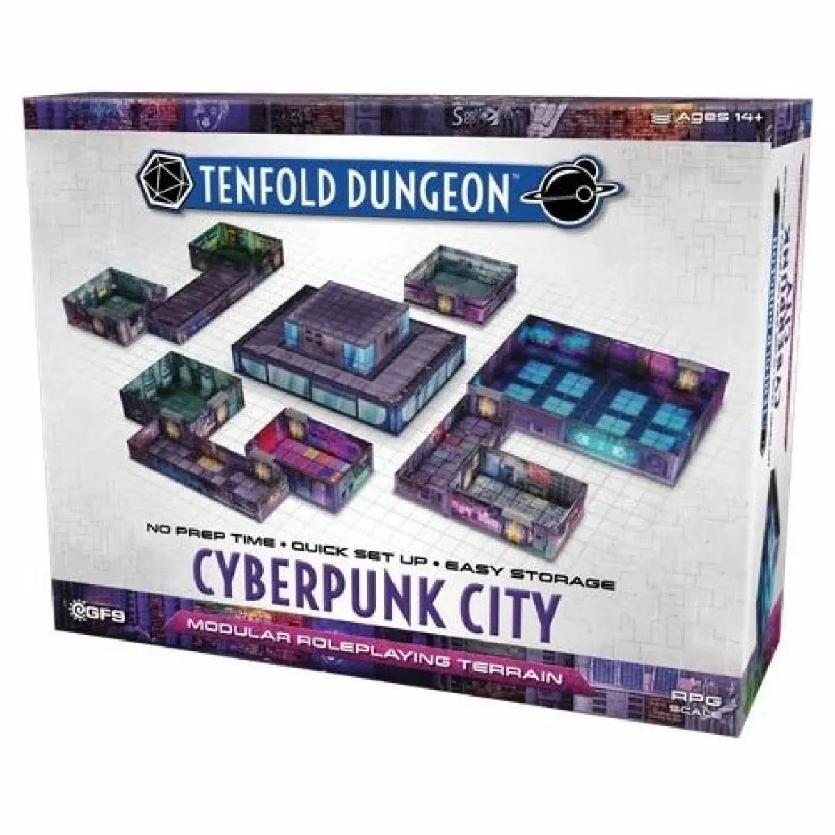 Gale Force Nine Tenfold Dungeon - Cyberpunk City Illustrated Edition