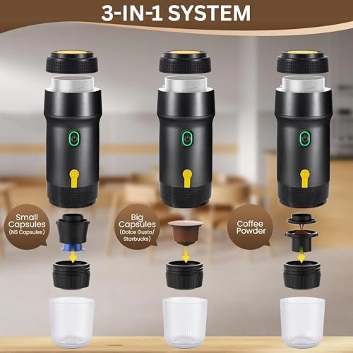 Portable Espresso Maker - 80 Milliliters Ground Coffee Original Capsules Dolce Gusto Pods