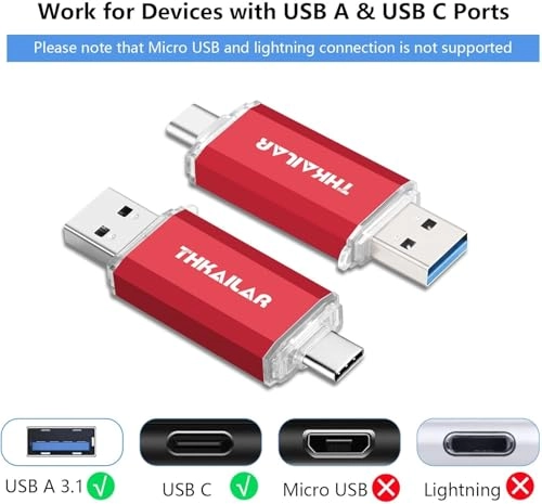 USB C Memory Stick - USB 3.0 USB C 64GB Pack