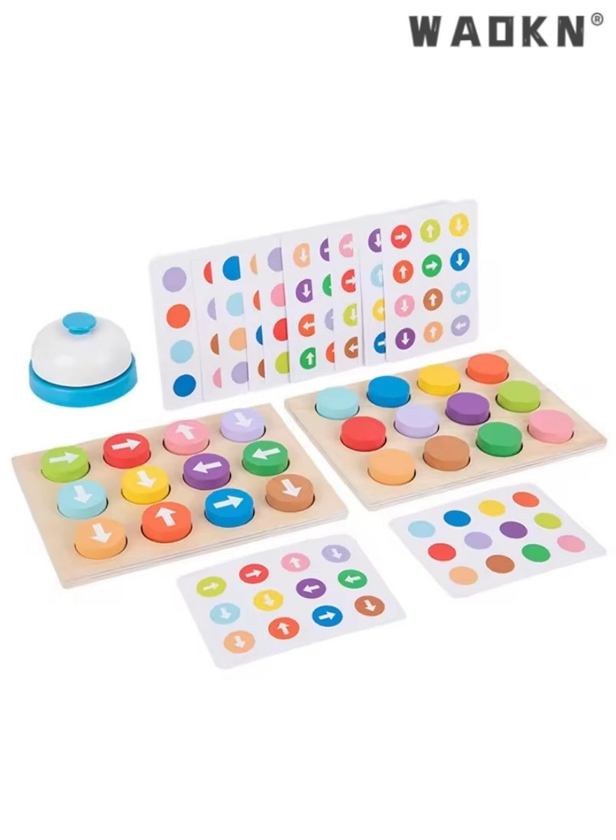 WAOKN Montessori Direction & Color Matching Game - Wooden