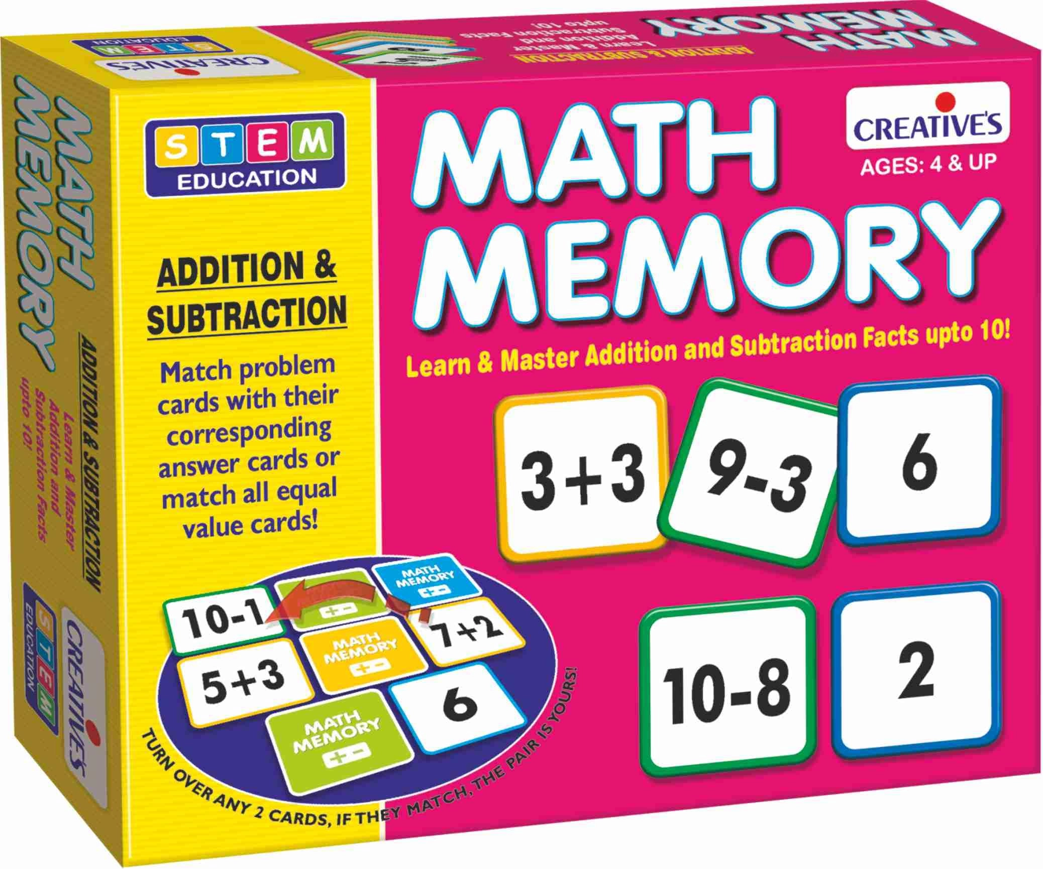 Creative's Math Memory - Addition and Subtraction - 4 & up 60 pieces