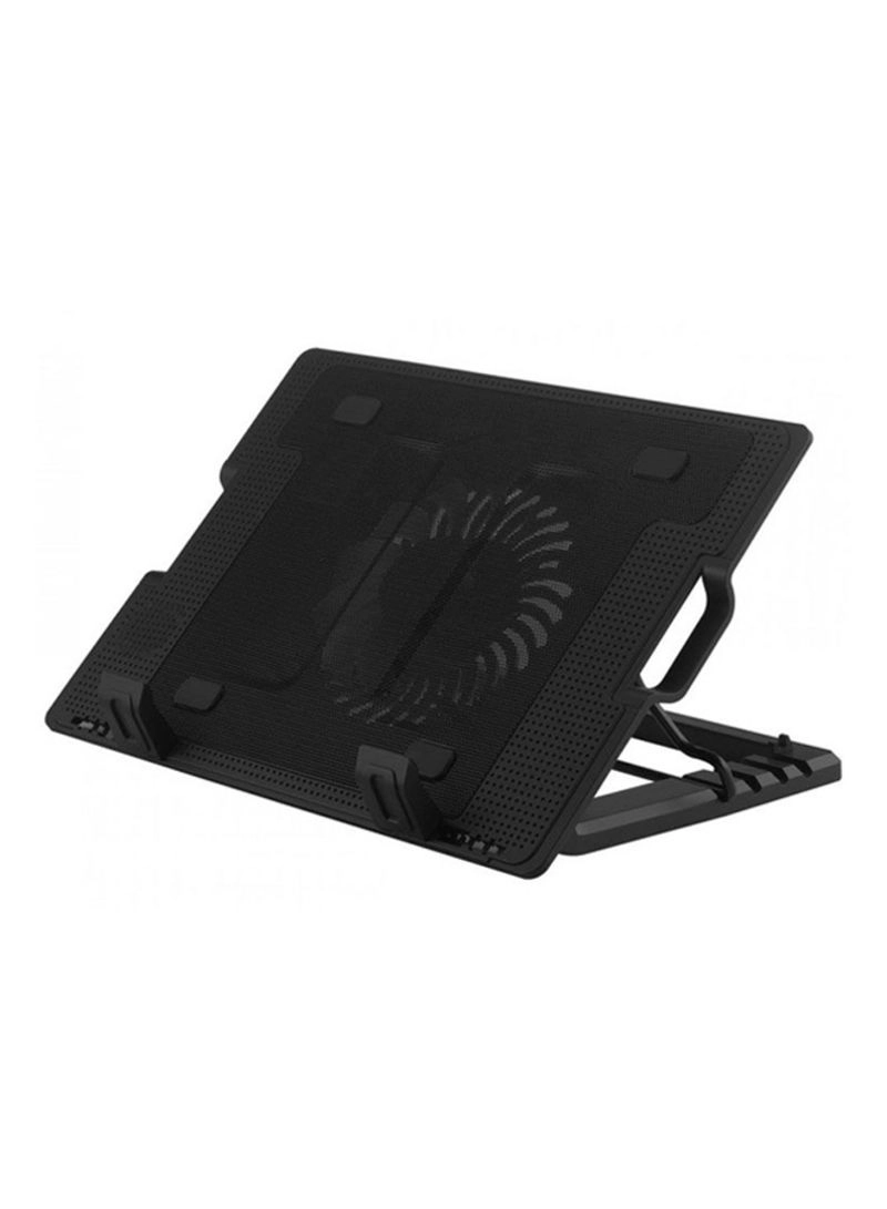 Cooling Fan Pad Stand - 2 USB Port LED Black