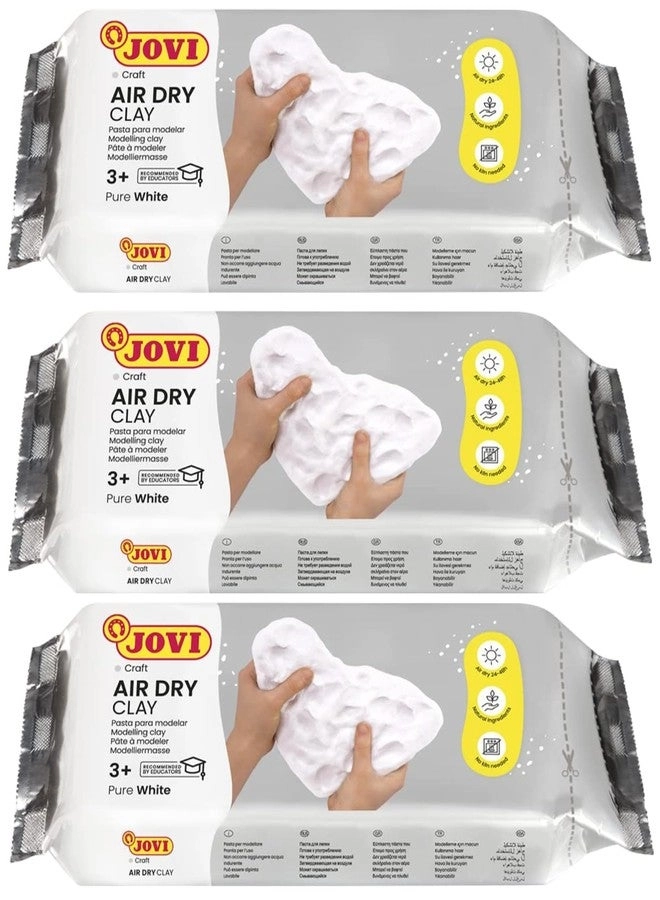 Jovi European Air-Dry Modeling Clay - Pure White 3 Packets
