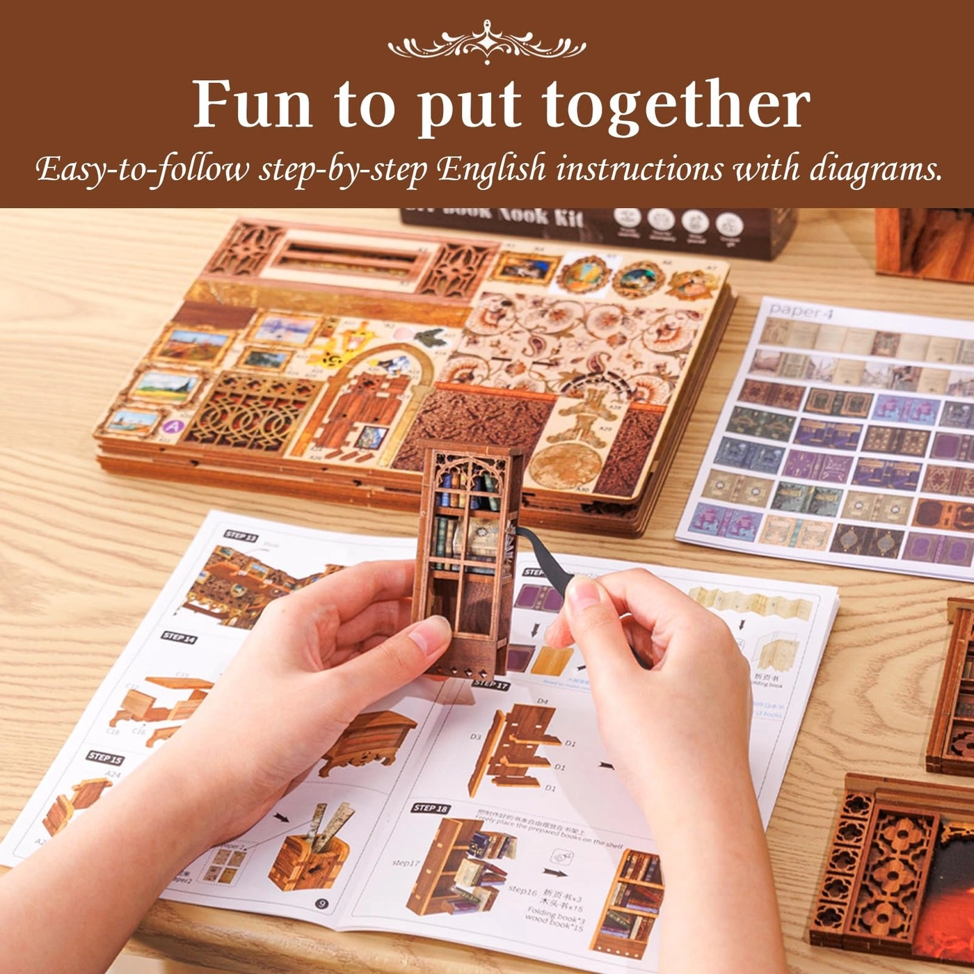 DIY Book Nook Kit - Library of Wisdom