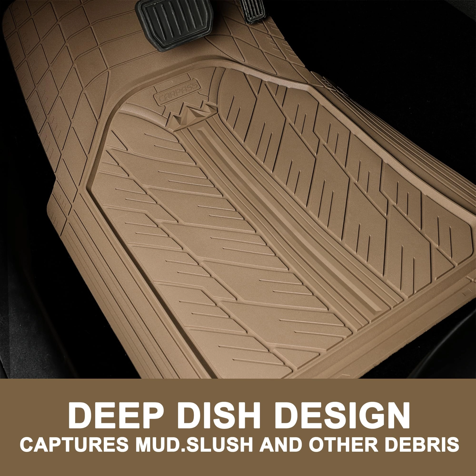 Rubber Floor Mats - All Weather Trim-to-Fit 3-Piece