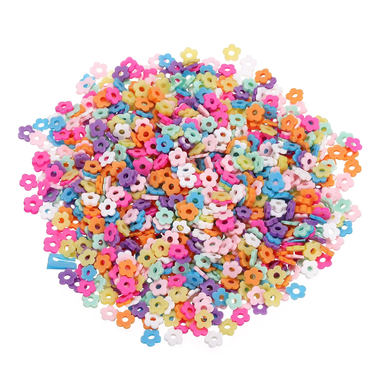 SourcingMap Fake Hollow Flower - Polymer Clay 81.6 g 9 pcs.