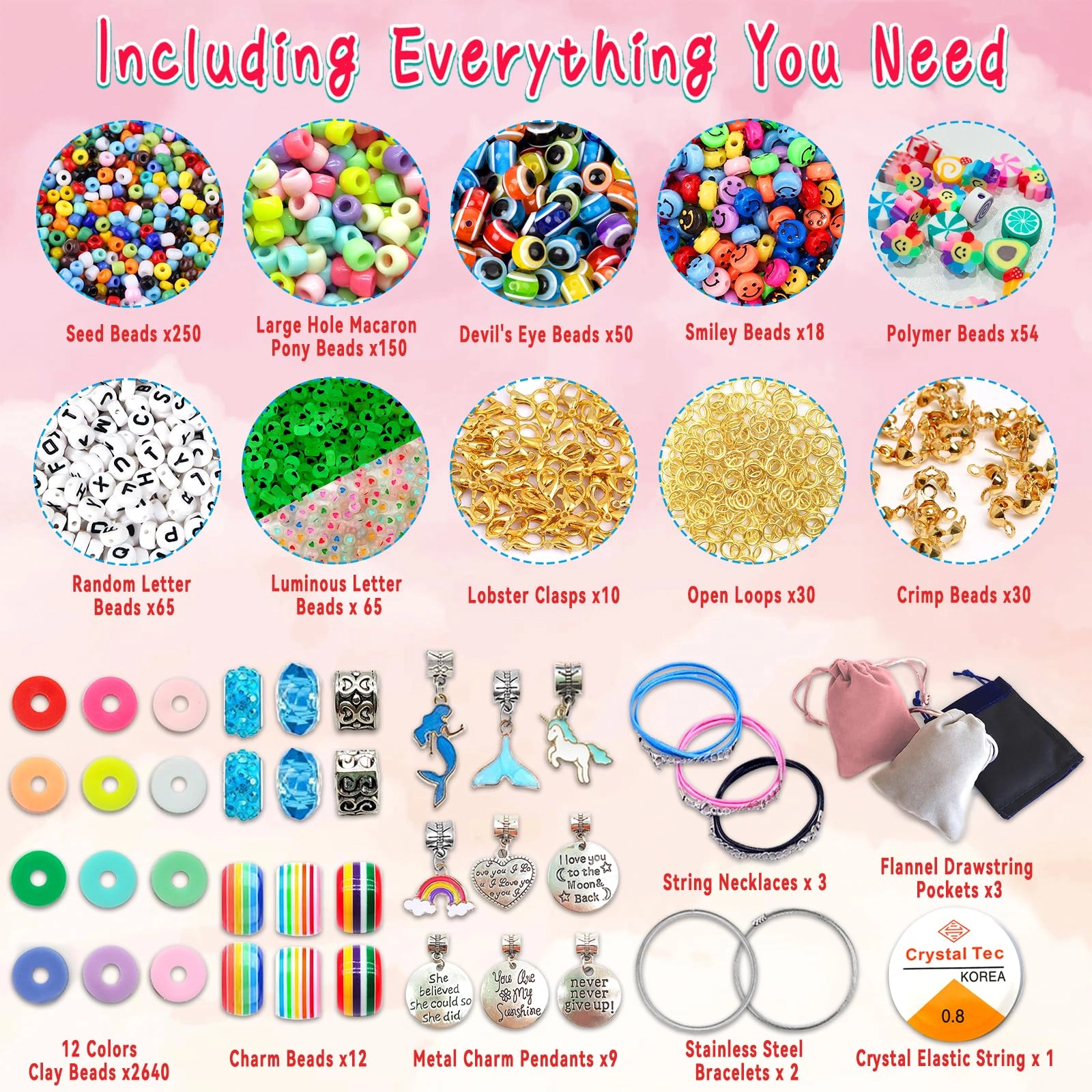 Bracelet Making Kit - 3400pcs Unicorn/Mermaid