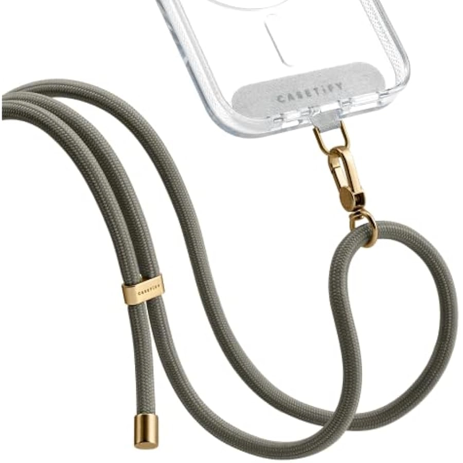Rope Phone Strap - Adjustable Length: 130cm / 51 Rotating round carabiner