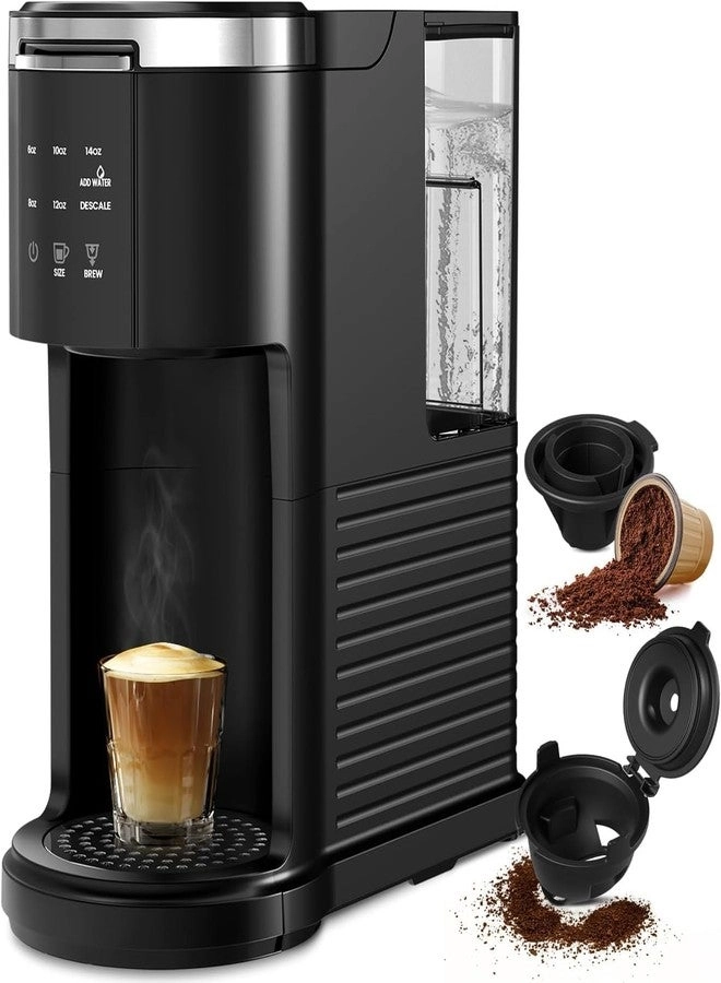 Electactic Single Serve Coffee Maker - 2-in-1 K-Cup & Ground 40oz