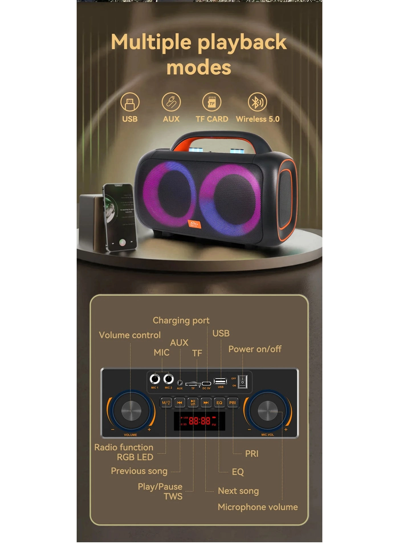 ZQS-L19 - two wireless microphones 40W