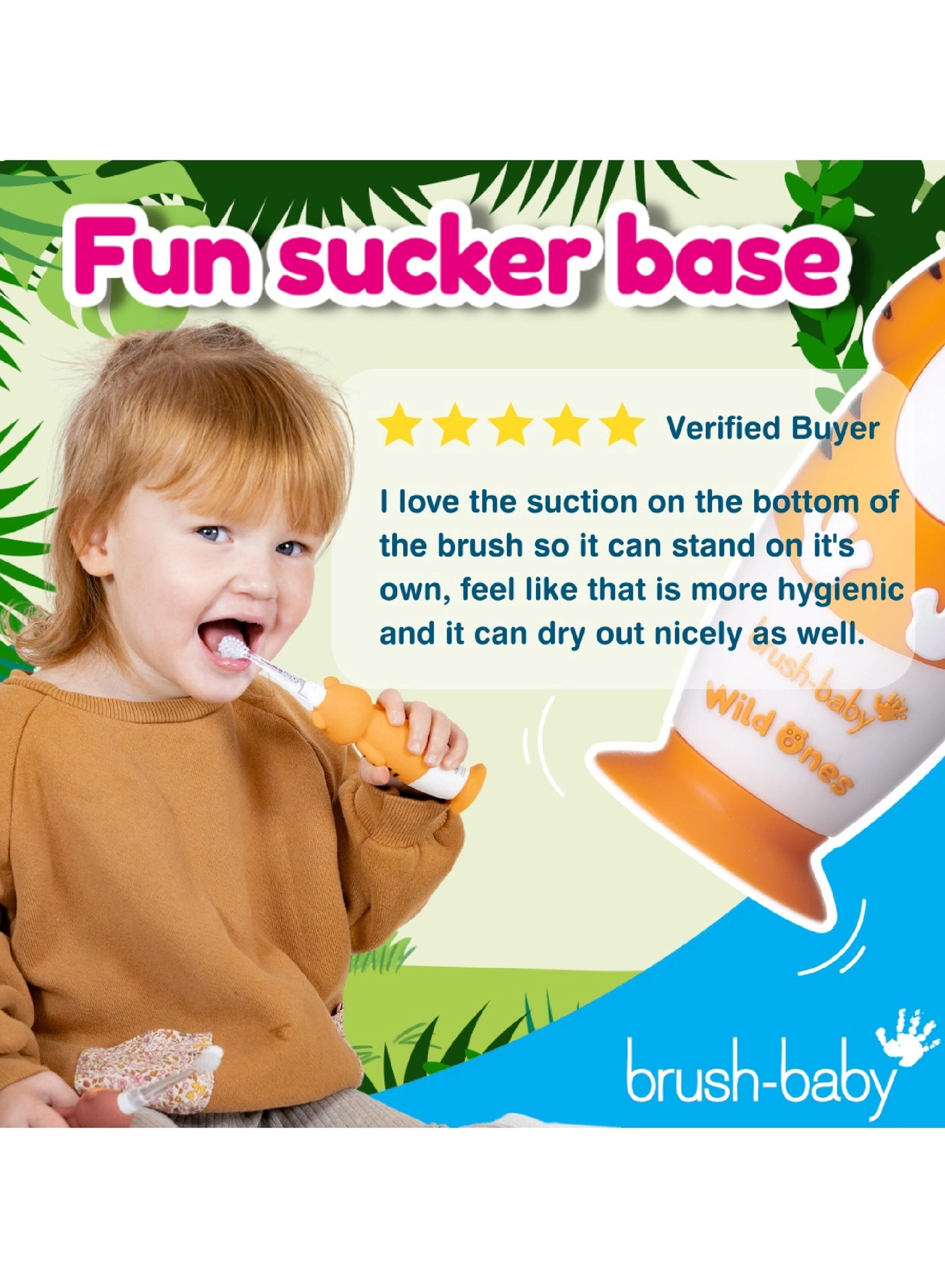 Kids Rechargeable Electric Toothbrush - Fun Tiger Design Dual Mode LED Light