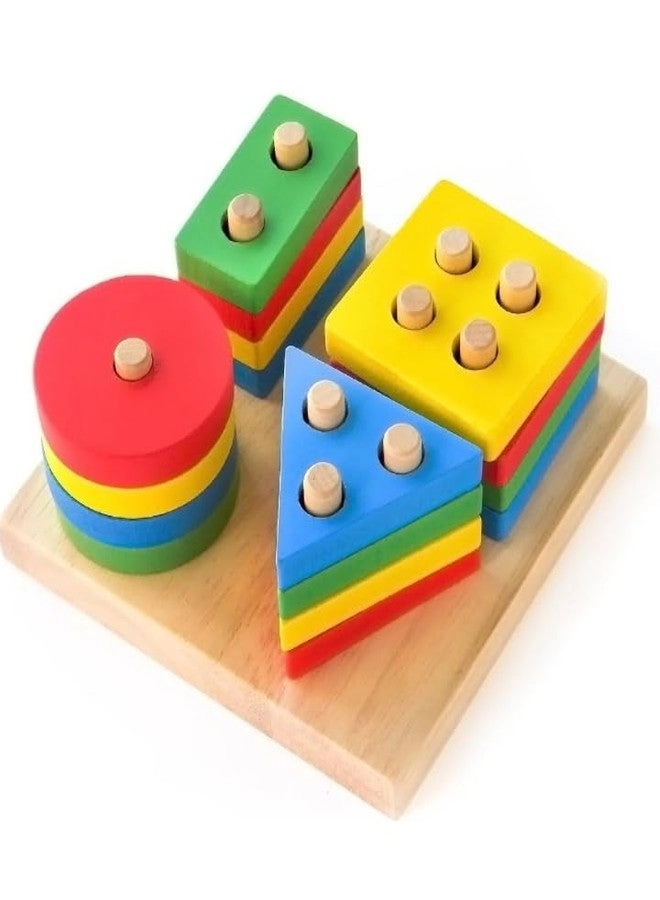 Manos Wooden Geometric Shape Sorting Board - 1-3 Years