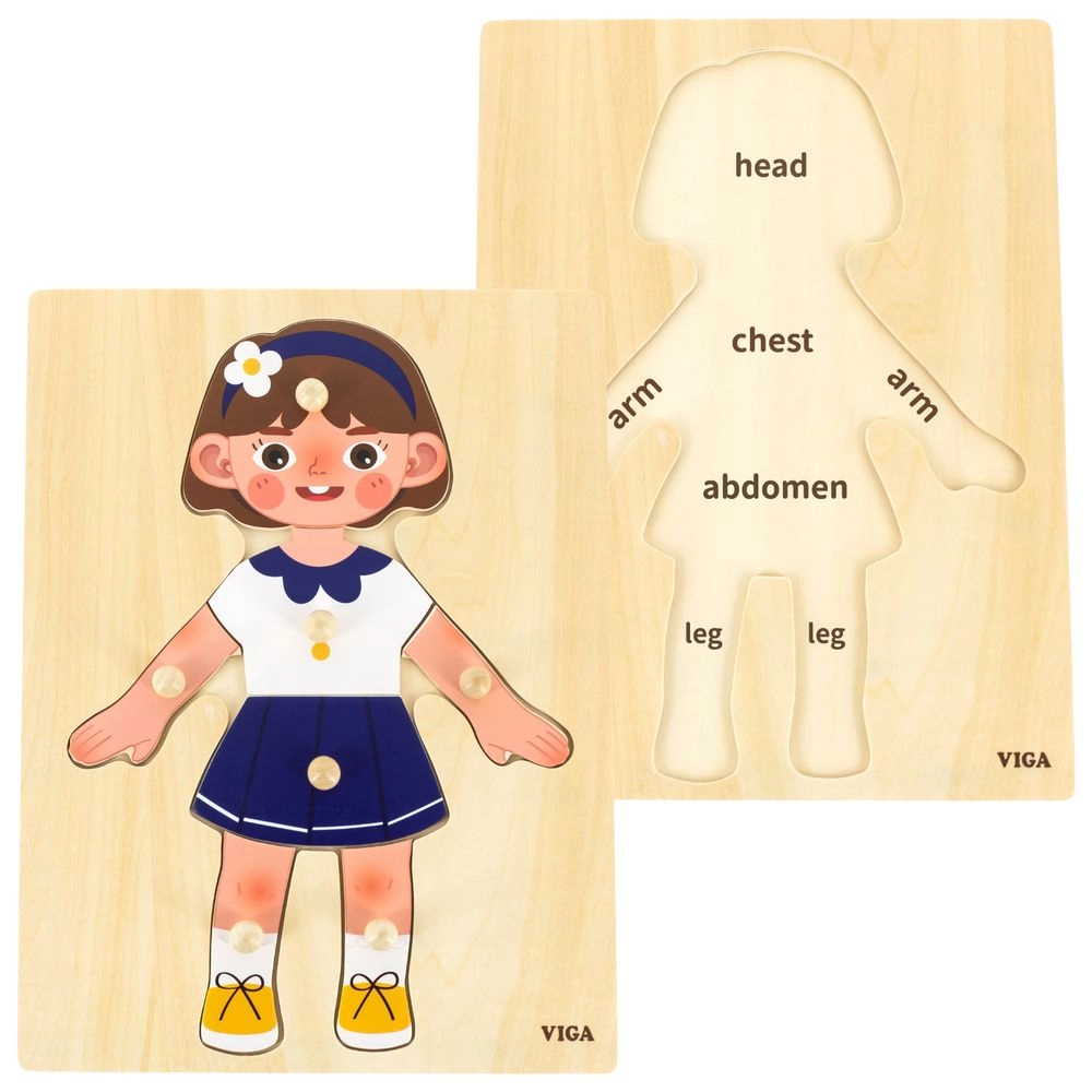 Body Parts Puzzle-Girl - 3 + 7 pieces